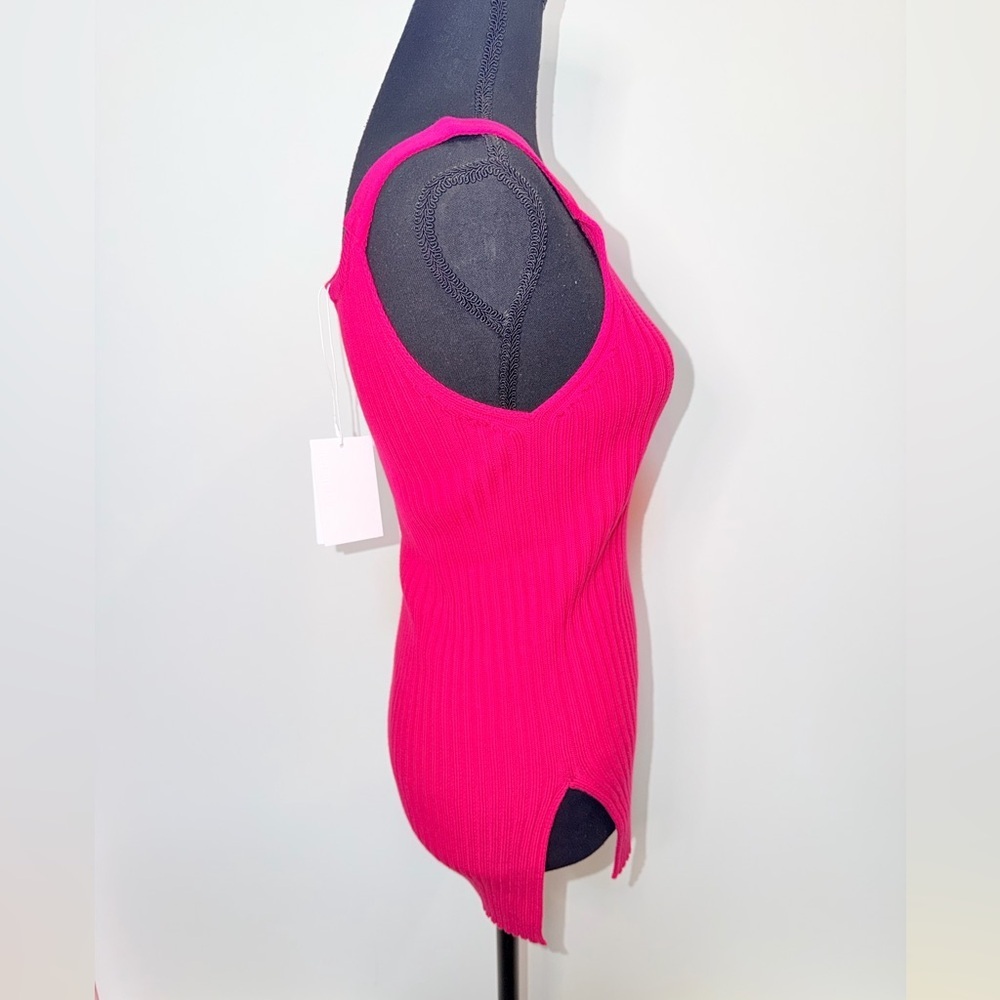 Helmut Lang Fuchsia Ribbed Tank - Picture 2 of 3